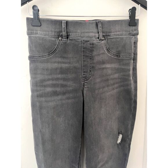 Spanx Womens Distressed Denim Skinny Pants Jeans Jeggings in Vintage Gray Small - Picture 9 of 10